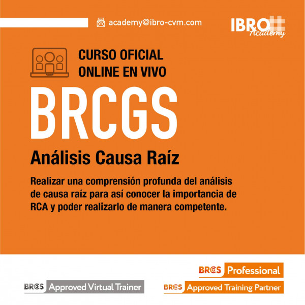 Curso online | Análisis de causa raíz BRCGS (8 de agosto)