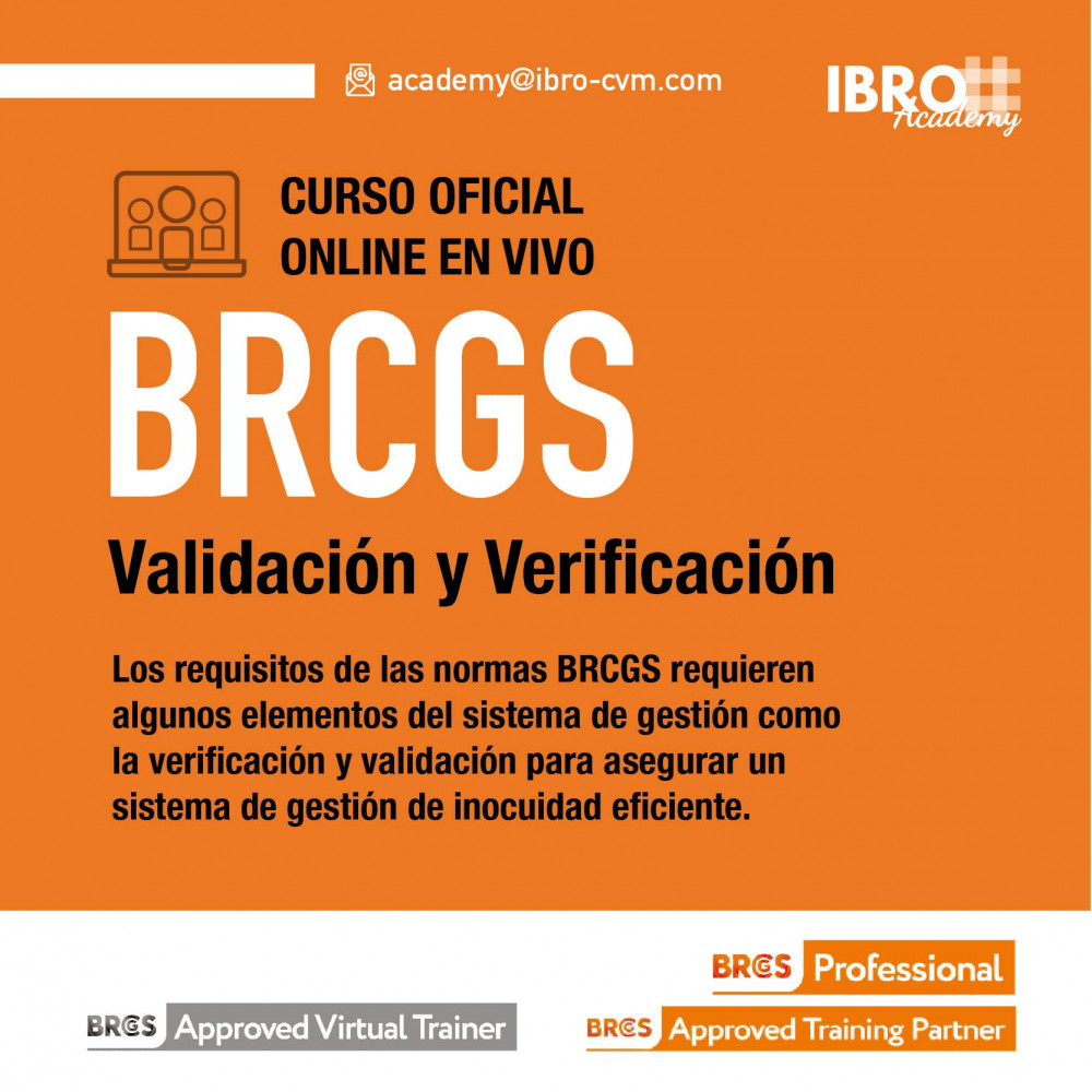 Curso online | Validación y Verificación BRCGS (8 horas)