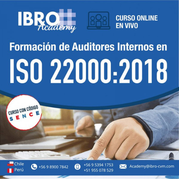 Curso online - en vivo | Formación de auditores internos en ISO 22000:2018